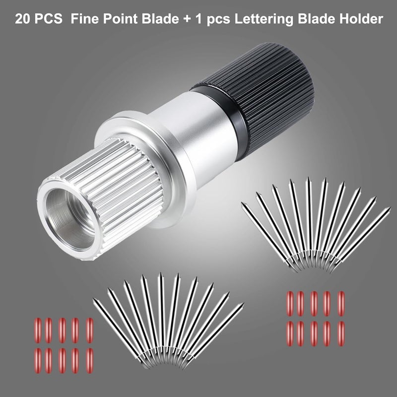 BFVV 20 Pcs 45 Degree Vinyl Cutter Plotter Cutting Blades Compatible with Roland Cutting Plotter, with Blade Holder Base, Standard Tungsten Carbide Blades Cut Multiple Materials - Image 4